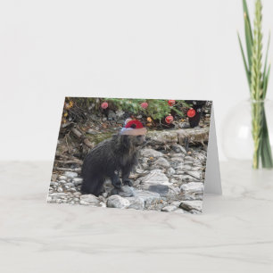 Tarjeta Festiva Grizzly Cub Navidades