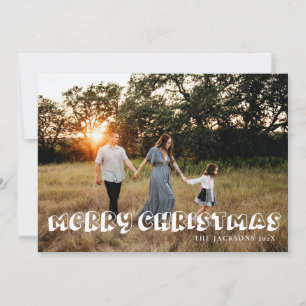 Tarjeta Festiva Groovy Quirky Merry Christmas Design
