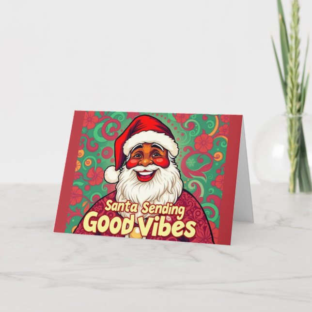 Tarjeta Festiva Groovy Santa (Anverso)