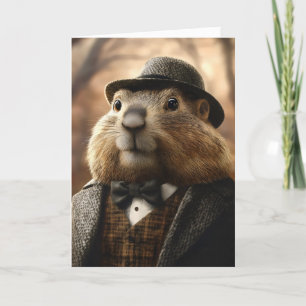 Tarjeta Festiva Groundhof Funny Gentleman