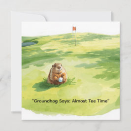 Tarjeta Festiva Groundhog Day Golfer Winter Golf Holiday
