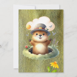 Tarjeta Festiva Groundhog day watercolor
