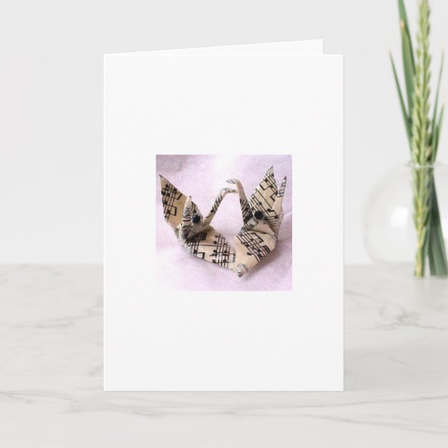 Tarjeta Festiva Grullas de Paz de Música (Anverso)