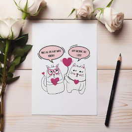 Tarjeta Festiva Grumpy gracioso Día de San Valentín de gato sarcás