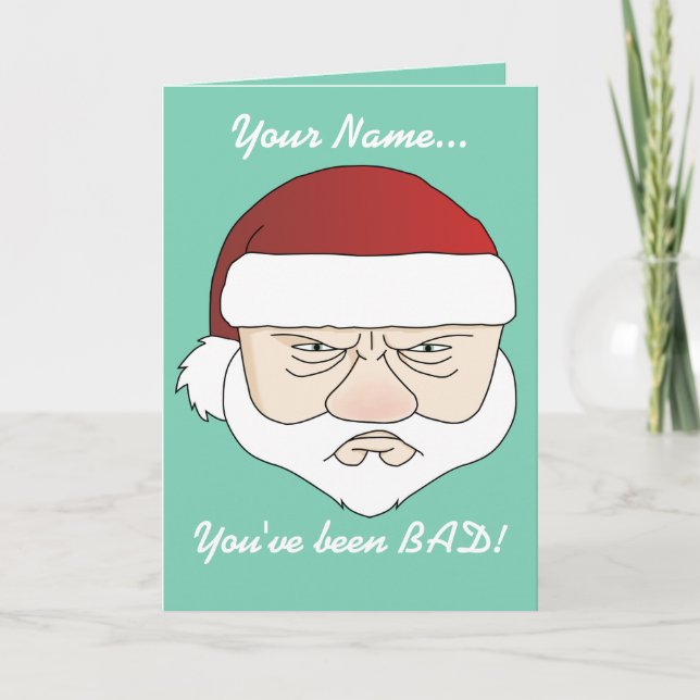 Tarjeta Festiva Grumpy Santa (Anverso)