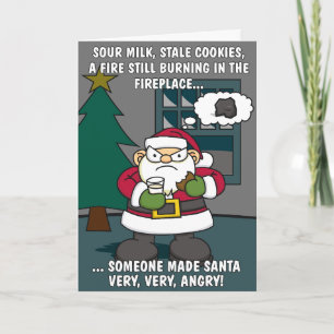 Tarjeta Festiva Grumpy Santa Navidades Card