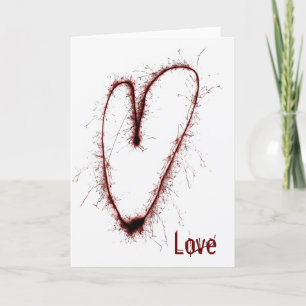 Tarjeta Festiva Grunge Love Heart Card