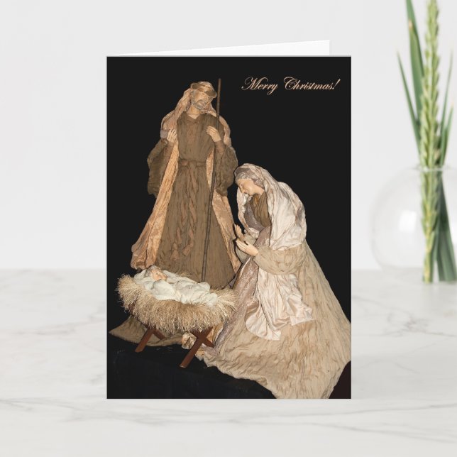 Tarjeta Festiva Grupo, Jesús, Maria y José santos de la natividad (Anverso)