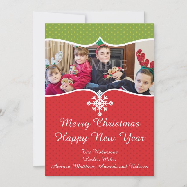 Tarjeta Festiva Grupo Snowflake navidades (Anverso)