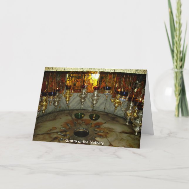Tarjeta Festiva Gruta de la natividad (Anverso)