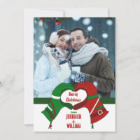 Guantes de esquí gráfico foto personalizada tarjet