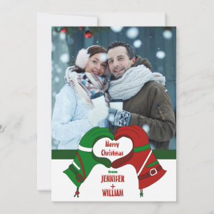 Tarjeta Festiva Guantes de esquí gráfico foto personalizada tarjet
