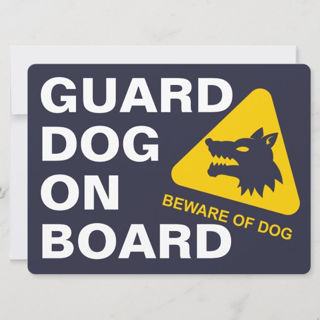 Tarjeta Festiva GUARD DOG/ USTED CONDUCIR LENTOS carteles (Anverso)