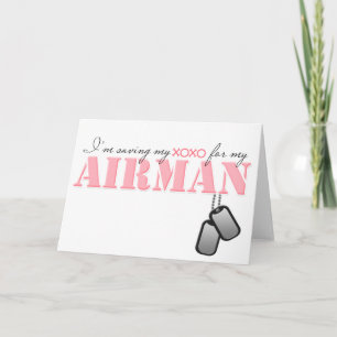 Tarjeta Festiva Guardando mi XOXO para mi Airman