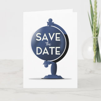 Tarjeta Festiva Guardar El Globe Vintage De Fecha