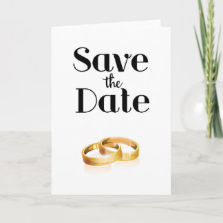 Tarjeta Festiva Guardar los anillos del Boda de fechas