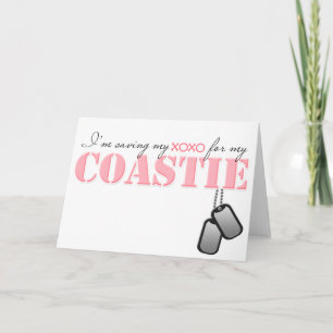 Tarjeta Festiva Guardar mi XOXO para mi Coastie