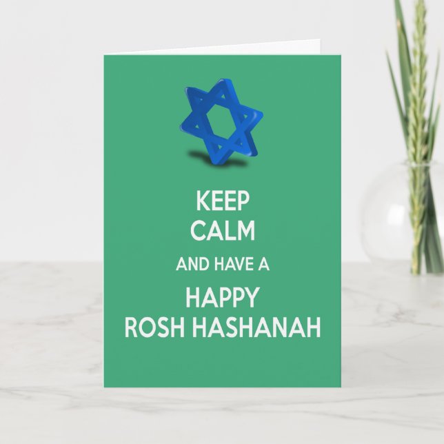 Tarjeta Festiva Guarde la calma y tenga un Rosh feliz Hashannah (Anverso)