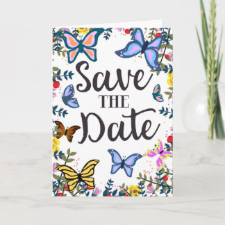 Tarjeta Festiva Guarde las mariposas Date Vintage.