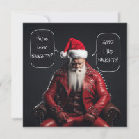 Guay Badass Santa En Cuero Rojo Le Gusta Mal