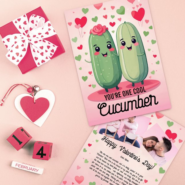 Tarjeta Festiva Guay Cucumber Love El día de San Valentín (Subido por el creador)