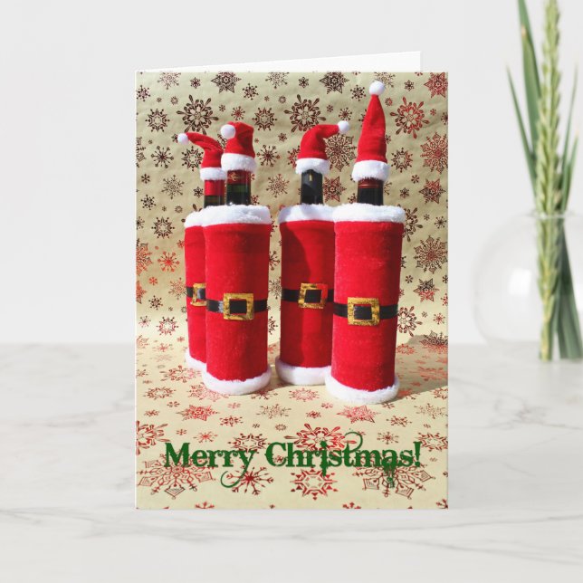 Tarjeta Festiva Guay Navidades Wine Greeting Card! (Anverso)