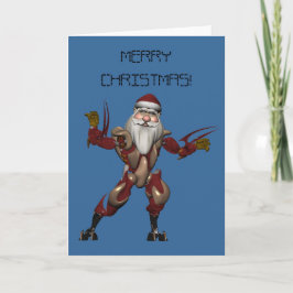 Tarjeta Festiva Guay Robo Tech Mech Santa Claus