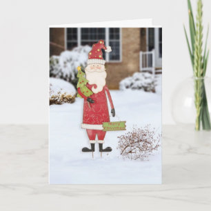 TARJETA FESTIVA **GUAY SANTA TE DICE FELICES NAVIDAD**