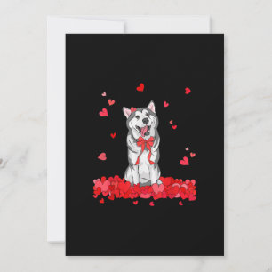 Tarjeta Festiva Guay Siberian Husky Día de San Valentín Tee Dog Lo