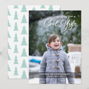 Tarjeta Festiva Guay Yule Script Your Photo Mint Green Navidades