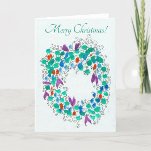 Tarjeta Festiva Guerra de colores para los Navidades