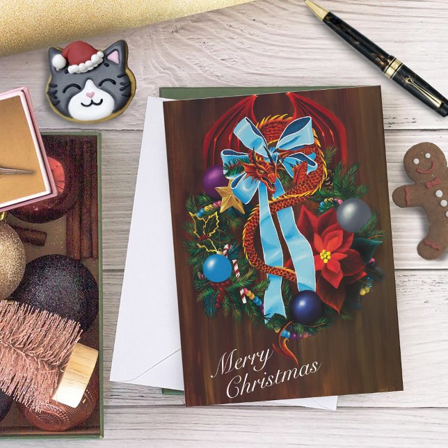 Tarjeta Festiva Guerra de Navidades del Dragón Rojo (Subido por el creador)