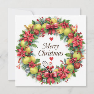 Tarjeta Festiva Guerra de tenis festiva para Navidades