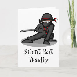 Tarjeta Festiva Guerrero de Ninja del dibujo animado "silencioso