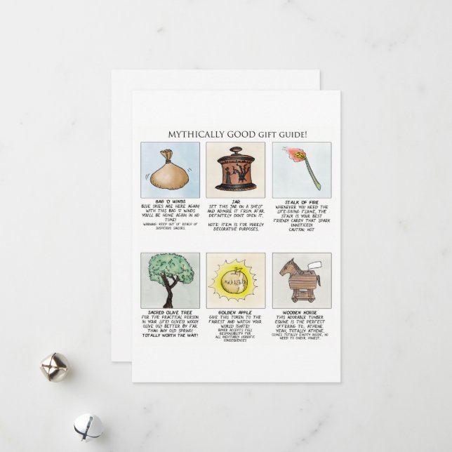 Tarjeta Festiva Guía de Regalos Mítmicamente Buena Guía Navidades  (Anverso/Reverso In Situ)