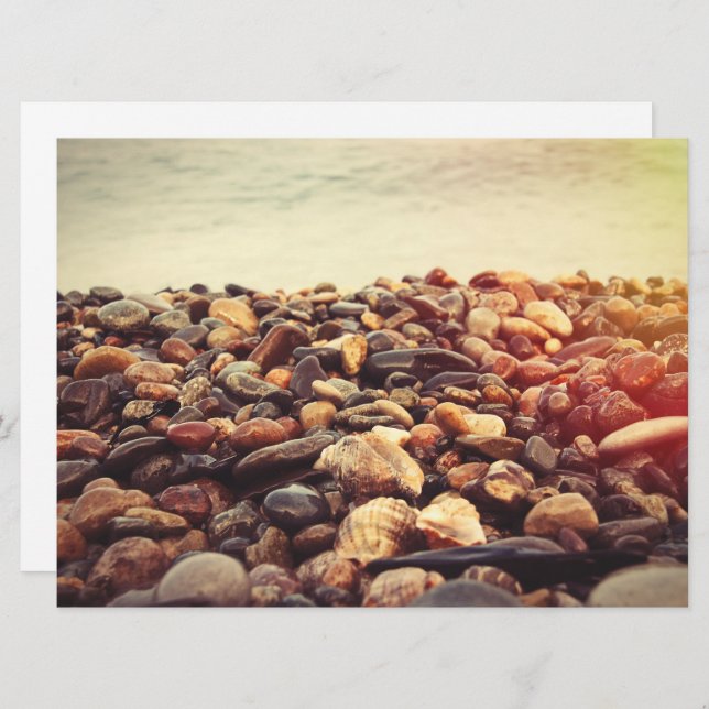 Tarjeta Festiva guijarros costeros (Anverso / Reverso)