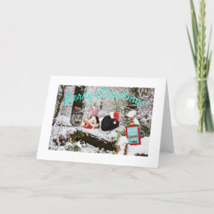 Tarjeta Festiva Guinea Cerdo Navidades Wonderland