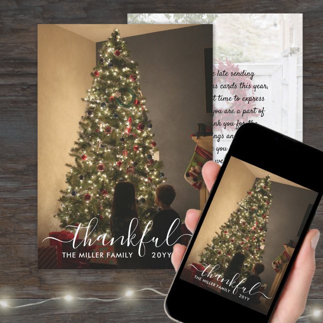 Tarjeta Festiva Guión agradecido Navidades con Belleza Foto de Año (Subido por el creador)