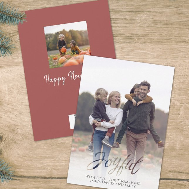 Tarjeta Festiva Guión alegre de vacaciones Invierno Rojo Snowflake (Subido por el creador)