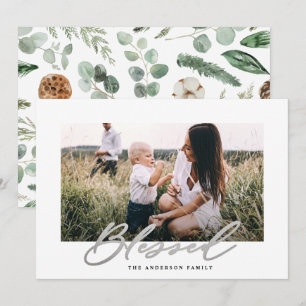 Tarjeta Festiva Guión bendecido por los modernos Navidades de foto