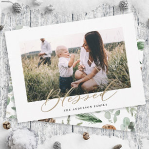 Tarjeta Festiva Guión bendecido por los modernos Navidades de foto