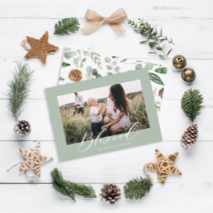 Tarjeta Festiva Guión bendecido por los modernos Navidades de foto