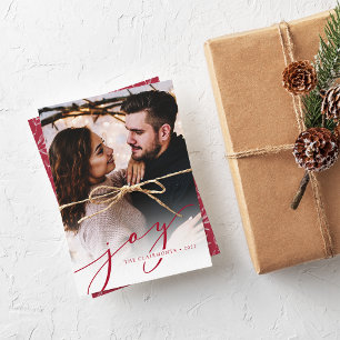 Tarjeta Festiva Guión de alegría   Navidades verticales elegantes