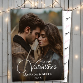 Tarjeta Festiva Guión de broche de fotos personalizado Feliz San V