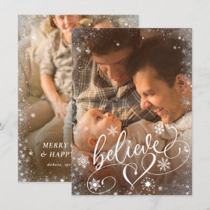 Tarjeta Festiva Guión de creencia   Navidades Snowflake 2 Foto