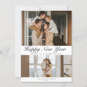 Tarjeta Festiva Guión de Feliz Año Nuevo Boho 3 Multi-Foto