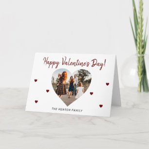 Tarjeta Festiva Guión de foto familiar del día de San Valentín con