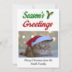 Tarjeta Festiva Guión de fotos de los Navidades de Seasons Greetin