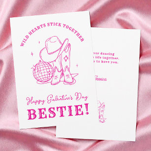 Tarjeta Festiva Guión de la Amiga Rosa Occidental ¡Feliz Día de Ga