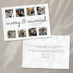 Tarjeta Festiva Guión de mármol Foto Alegre y casada<br><div class="desc">Envía amor a familiares y amigos con esta tarjeta de vacaciones con foto.</div>